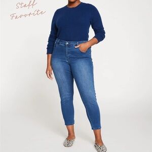 Universal Standard Mid-Blue High-Rise Ankle Jeans